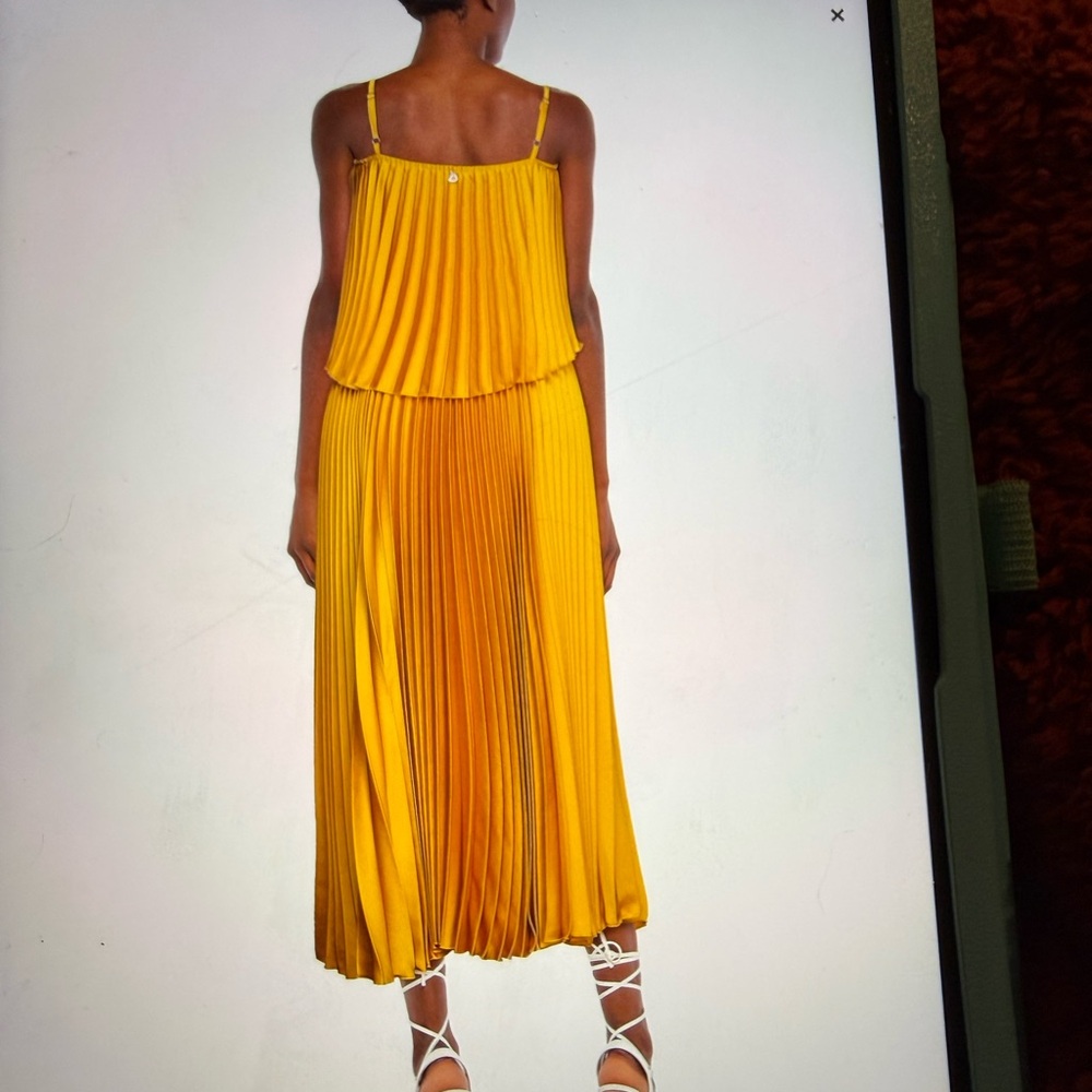 Yellow Pleated Maxi Dress